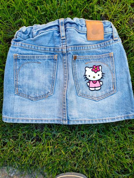 Riflová sukňa hello kitty, h&m,104