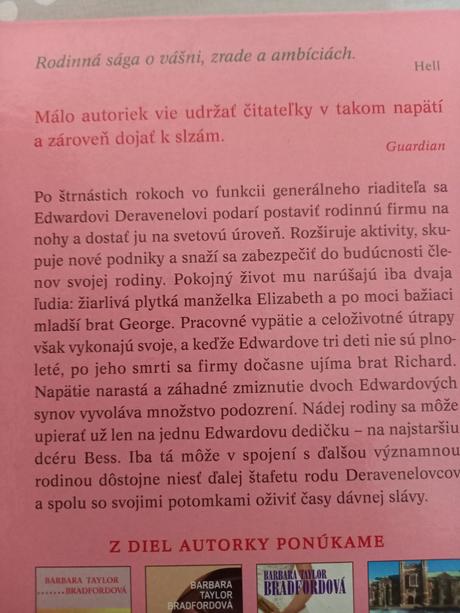 Barbara taylor bradfordova - dedicia, 