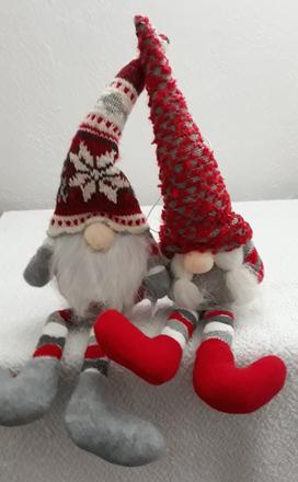 Vianočný škriatok sediaci - 2 kusy, 