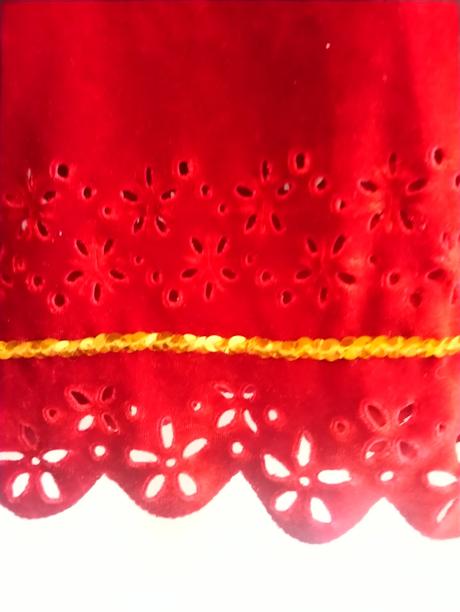 Dievčenské červené zamatové šaty, monsoon, 104-110, monsoon,110