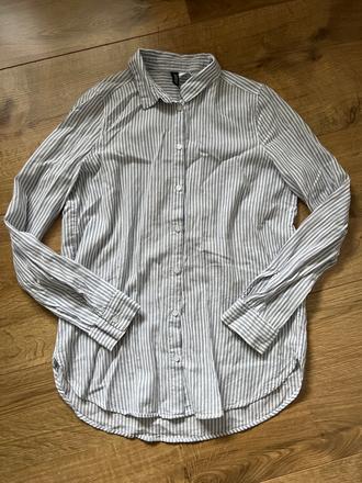 Modrá pásikavá košeľa, h&m,32