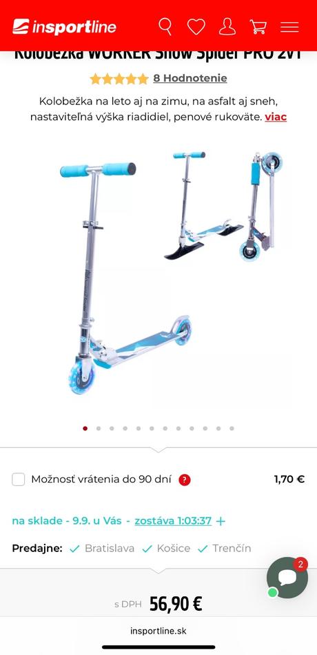 Kolobežka worker snow spider pro 2v1,