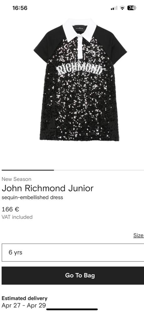 John richmond sequin logo šaty vel.6, 116