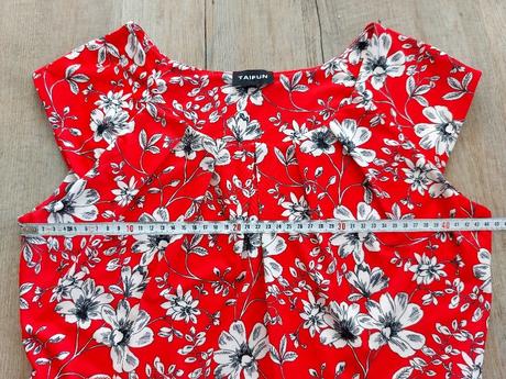 Červené kvetinové šaty taifun, m