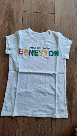 Benetton biele tričko, benetton,l