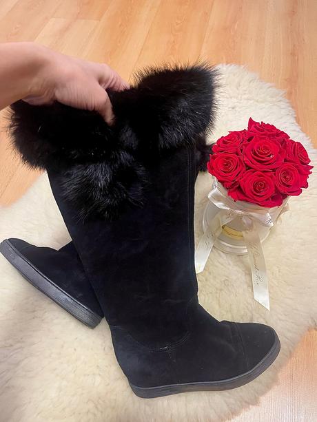 Čižmy pravá kozusina, 38