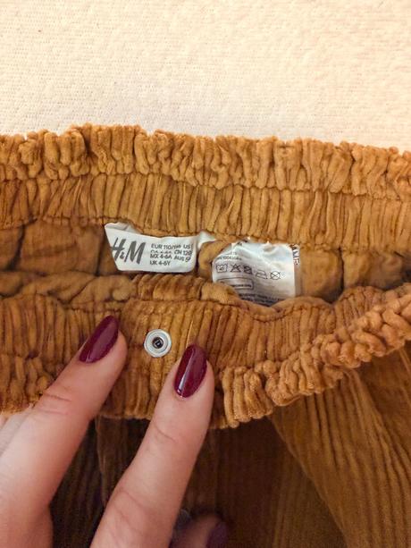 Menčestrová suknička, h&m,110