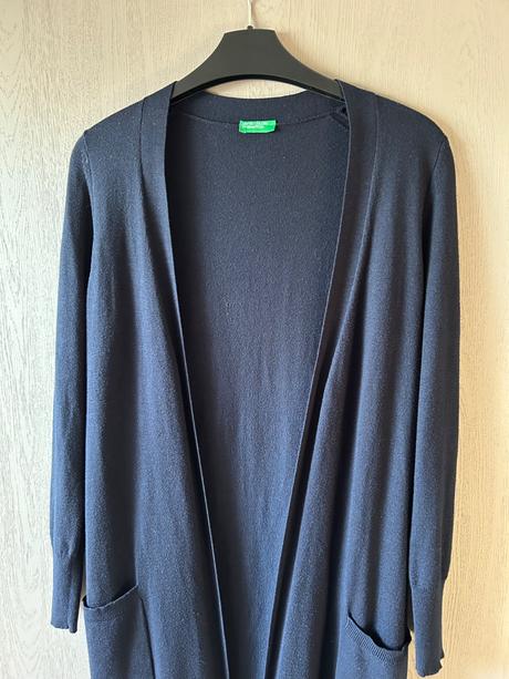 Benetton sveter xs modrý dlhý, benetton,xs