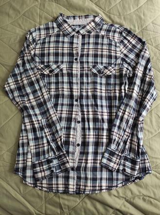 Károvaná košeľa 40, denim,40