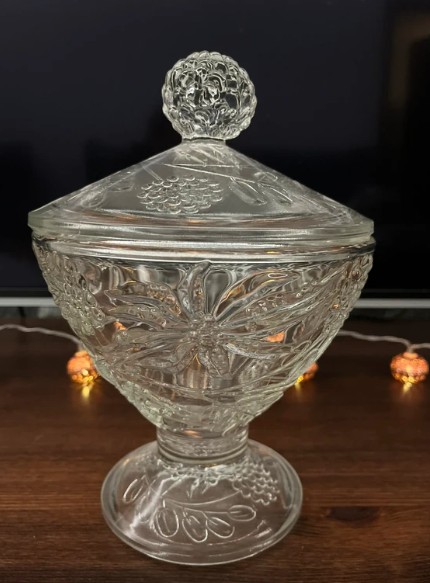Sklenena nadherna retro ozdobna misa, 