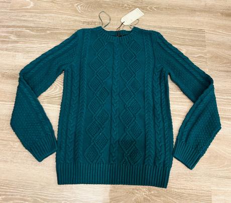 Smaragdový pulovrik z priadze, medicine, xs