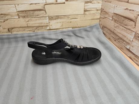 Rieker 37 - dámske čierne sandále, rieker,37