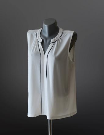 Elegantná biela blúzka h&m s čiernym lemovaním, h&m,l