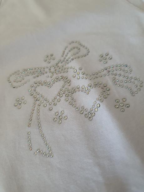 Snehobiele tričko s ligotavým srdiečkom veľ. 158, 158