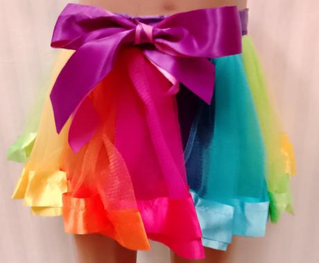 Tutu sukňa dúhová s mašľou, s, 0-2 r, 56-92 cm, 56 - 92