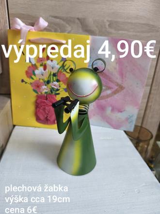 Dekorácia plechová žabka, 