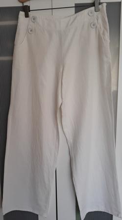 Biele letne platnove nohavice velkost m, m