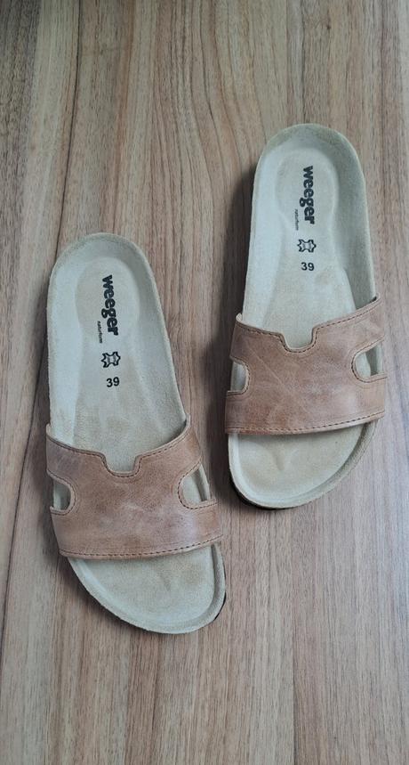 Kožené korkové šľapky, 38