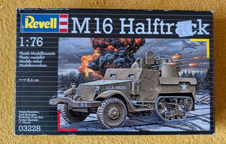 Model bojového vozidla m16 halftrack (revell 1/76), 