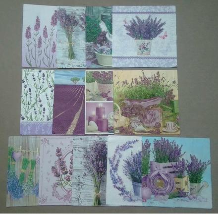 Servítky levanduľa mix 13ks,