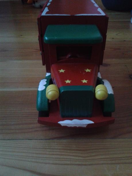 Drevenné adventné auto merry christmas-30e s pošt,