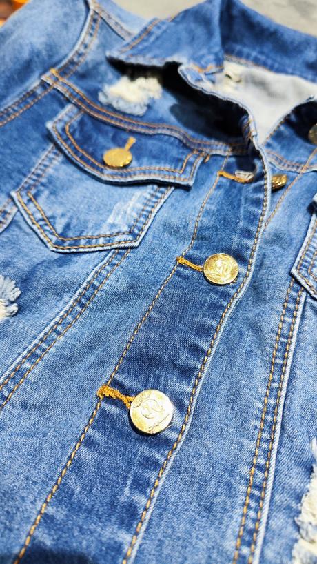 Potrhaná riflová bunda, xs