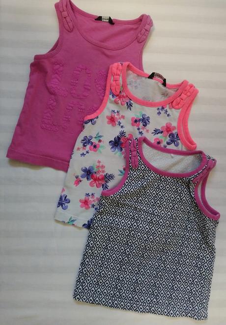 3 ks dievčenských farebných tričiek, george, george,98