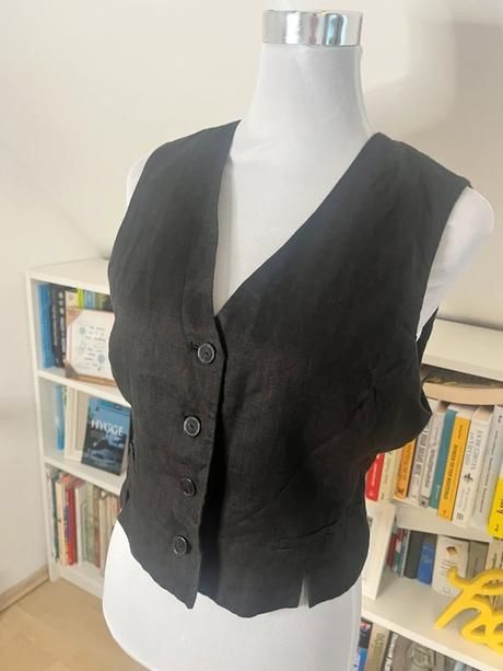 Čierna lanova vesta zara l, zara,l