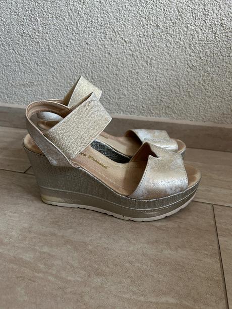 Kožené sandále na platforme -37, 37