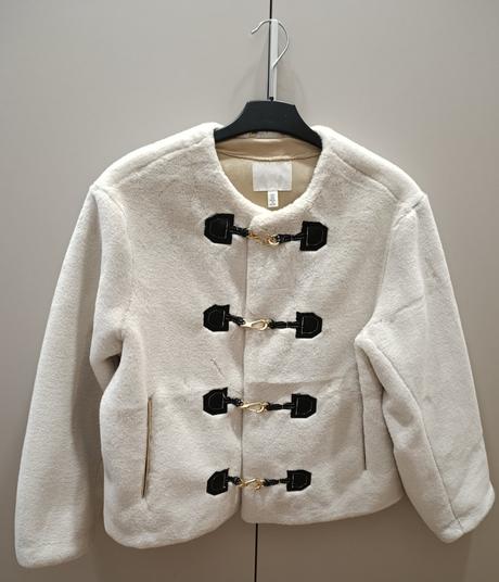 Hrubý nenosený moderný kabát, h&m,s