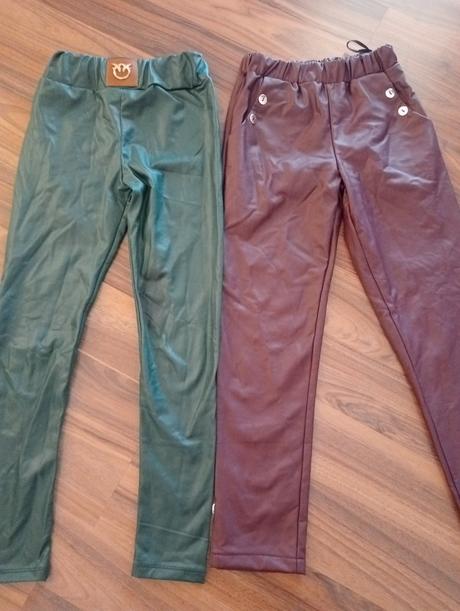 Kožené legíny zateplené, 140