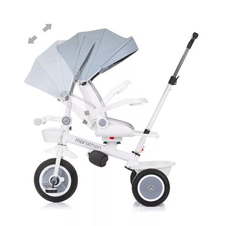 Otočná trojkolka so strieškou grey, 