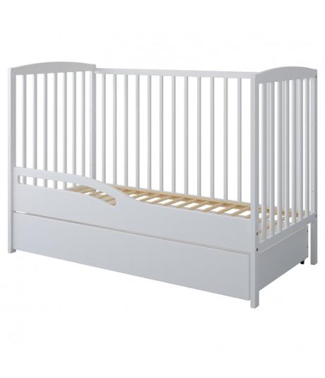 Detská postieľka klasik, 120x60 cm - biela, šírka (cm): 60,dĺžka (cm): 120