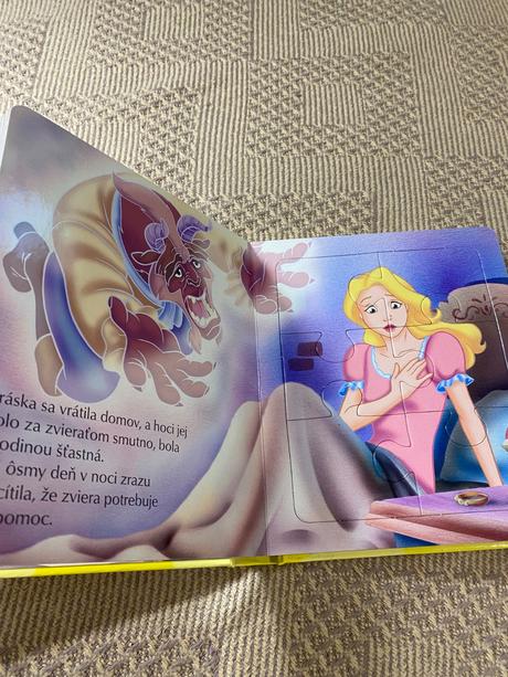 Krásne leporelo kráska a zviera s 6 obrázkami puzz,