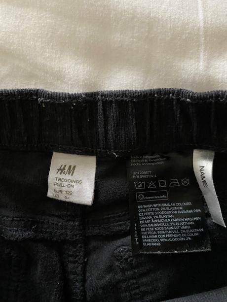 Menčestrové nohavice, h&m,122
