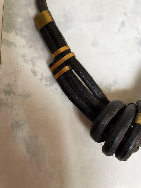 Kožený náhrdelník + náušnice,