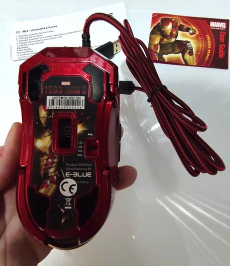 Marvel iron man armor herná usb myš e-blue,