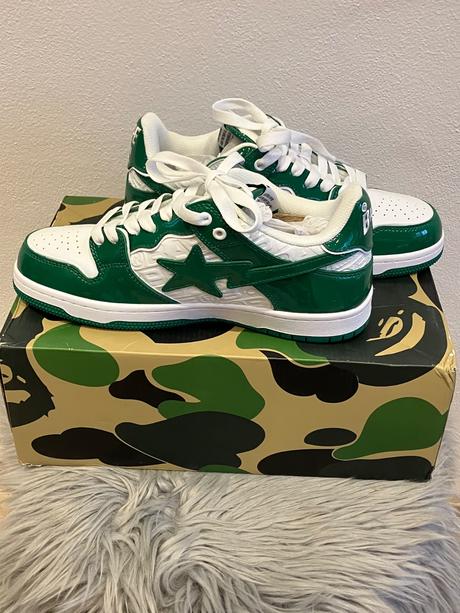 Tenisky bathing ape tmavozeleno biele, 42