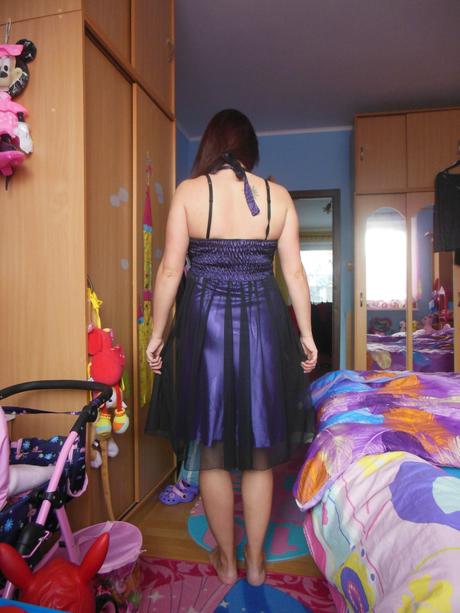 Fialové príležitostné šaty s bolerkom, l