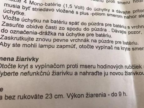 Prenosné svietidlo na baterky,