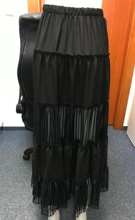 Dlhá sukňa so vsadenou transparentnou časťou, uni, 