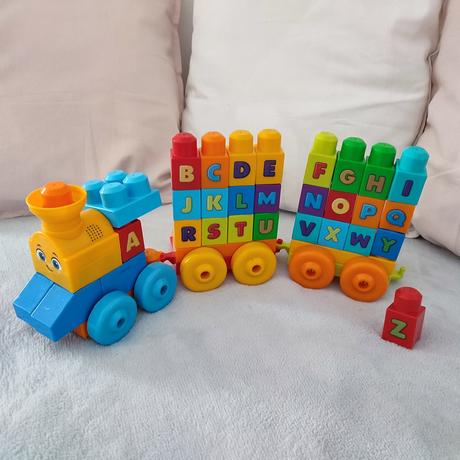 Fisher price hudobný vláčik mega bloks, 