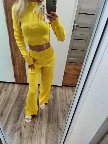 Žltý pletený set, s / xs