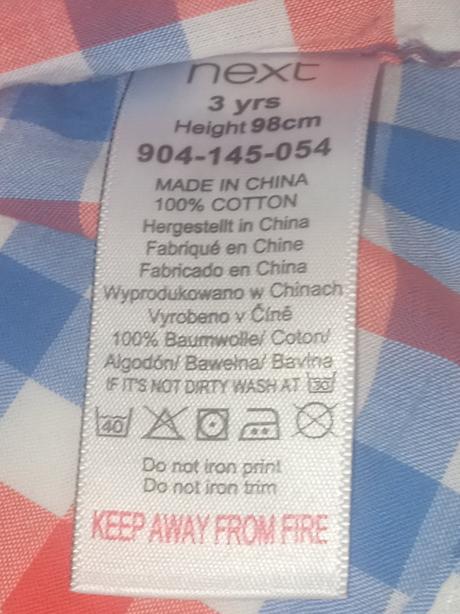 Chlapčenská kockovaná košeľa next (3r.), next,98