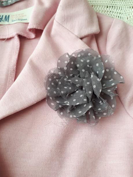 Ružové sačko s kvetinkou, h&m,104