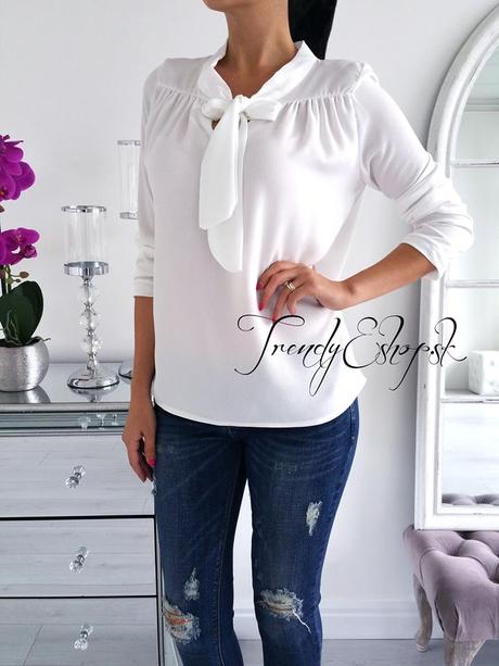 Elegantný top s mašľou,