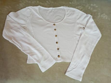 Biely crop top, reserved,l