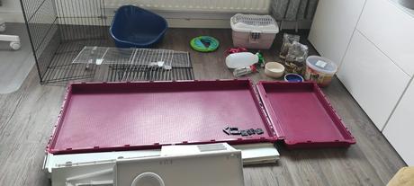 Klietka (extra veľká) a komplet výbava pre zajaca, 