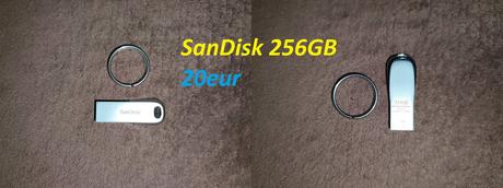 Usb kľúč sandisk 256, micro sd karta samsung 128,
