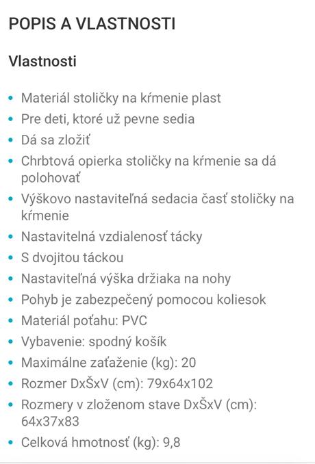 Detská jedálenská stolička touragoo candy plus, 